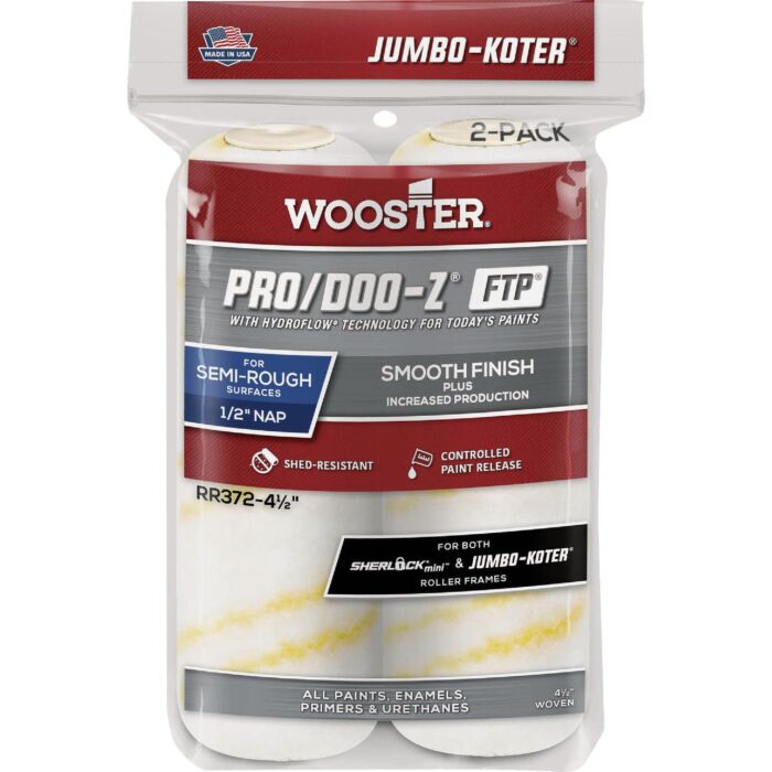 WOOSTER Jumbo-Koter Pro/Doo-Z FTP Woven Roller Cover (2pk) 4-1/2 in. x 1/2 in. Nap