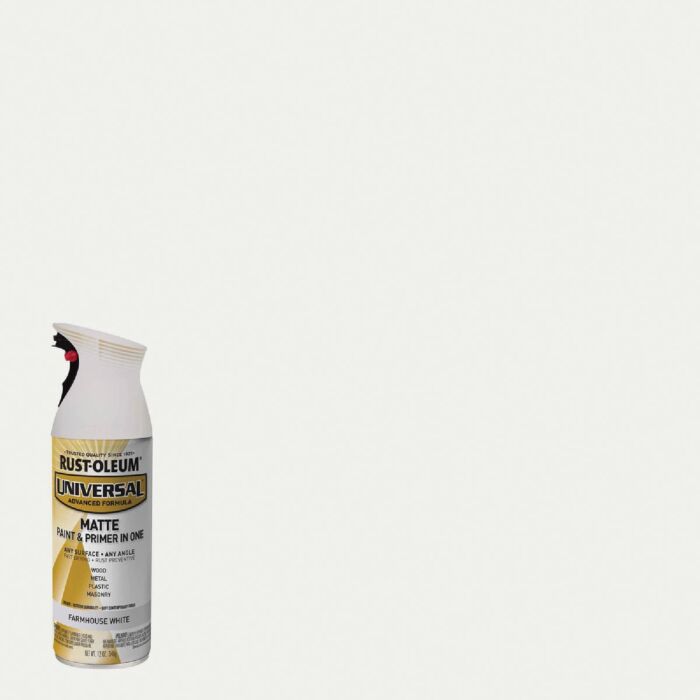 Rustoleum Universal Premium Spray Paint (Matte - Farmhouse White) 12 oz