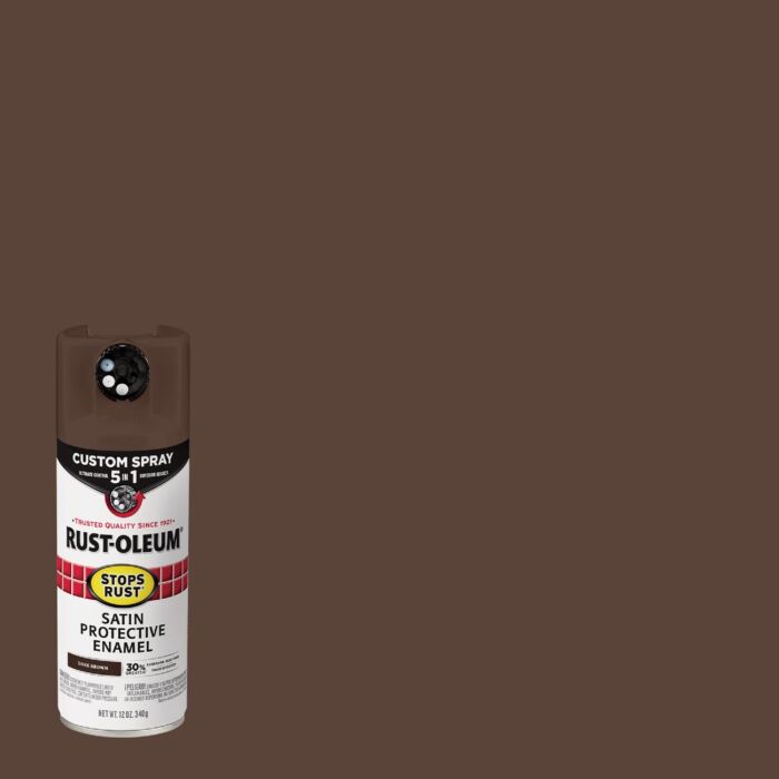 Rustoleum Protective Enamel Custom 5-in-1 Spray (Satin - Dark Brown) 12 oz