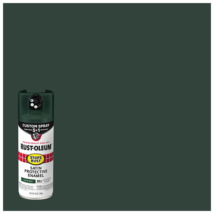 Rustoleum Stops Rust 5-in-1 Protective Enamel Spray Paint (Satin - Hunter Green) 12 oz