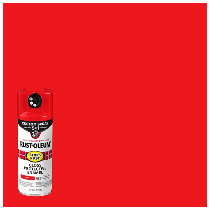 Rustoleum Stops Rust 5-in-1 Protective Enamel Spray Paint (Gloss - Cherry) 12 oz