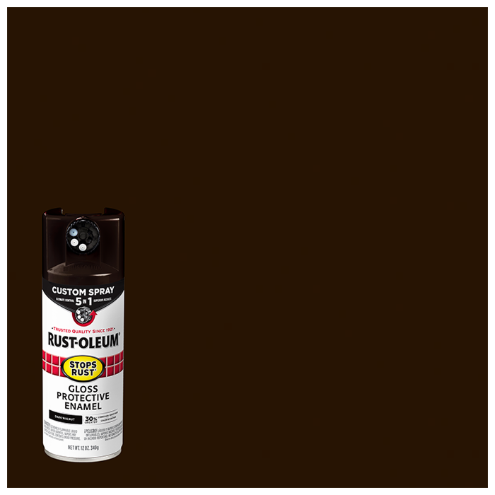 Rustoleum Stops Rust 5-in-1 Protective Enamel Spray Paint (Gloss - Dark Walnut) 12 oz