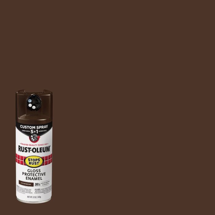 Rustoleum Protective Enamel Custom 5-in-1 Spray (Gloss - Leather Brown) 12 oz