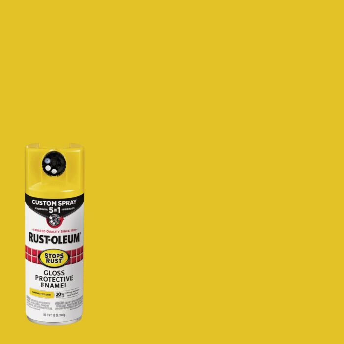 Rust-Oleum Stops Rust 12 Oz. Custom Spray 5 in 1 Gloss Spray Paint, Sunburst Yellow