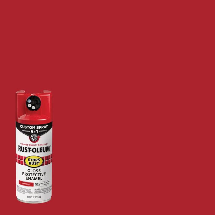 Rust-Oleum Stops Rust 5-in-1 Protective Enamel Spray Paint (Gloss - Sunrise Red) 12 oz