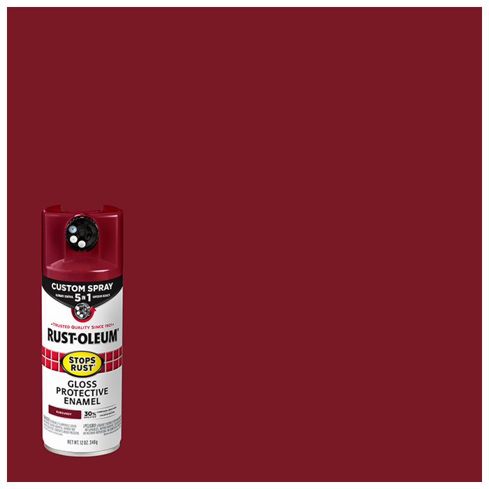 Rustoleum Stops Rust 5-in-1 Protective Enamel Spray Paint (Gloss - Burgundy) 12 oz