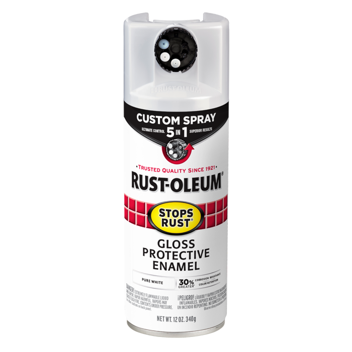 Rustoleum Protective Enamel Custom 5-in-1 Spray (Gloss - Pure White) 12 oz