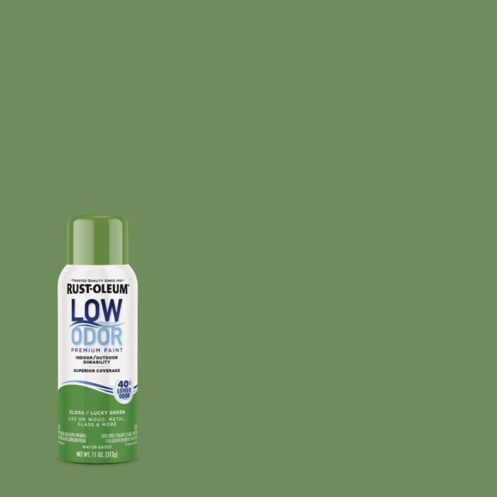 Rust-Oleum Low Odor Water-Based Spray Paint (Gloss - Lucky Green) 11 oz