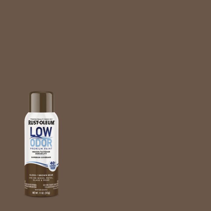 Rust-Oleum Low Odor Water-Based Spray Paint (Gloss - Brown Bear) 11 oz