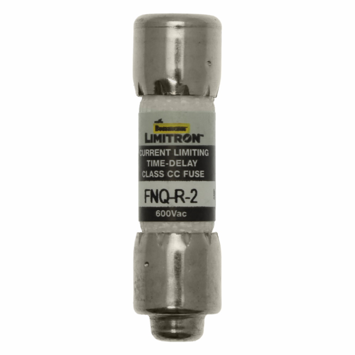 Eaton Bussmann series FNQ-R fuse, 2 A, Class CC, Non-indicating, Ferrule end x ferrule end, 12 sec at 200%, 200 kAIC, Melamine tube, Standard, 600 V
