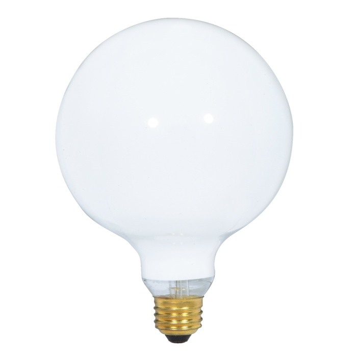 Satco 100 Watt G40 Incandescent - Gloss White - 4000 Average rated hours - 1050 Lumens - Medium base - 120 Volt