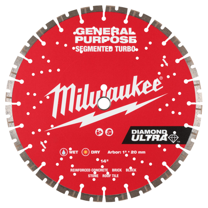 Milwaukee 14" DIAMOND ULTRA™ Segmented Turbo, General Purpose Diamond Blade