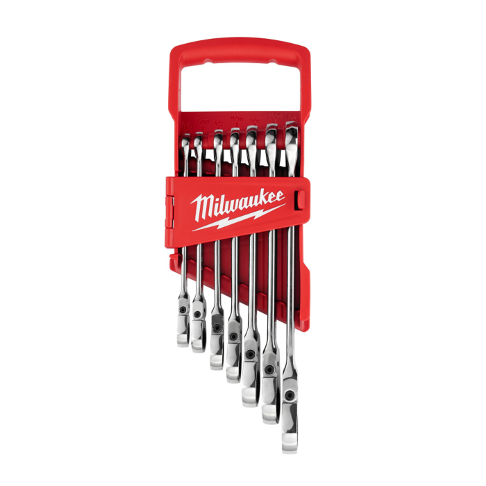 Milwaukee 7pc SAE Flex Head Ratcheting Combination Wrench Set