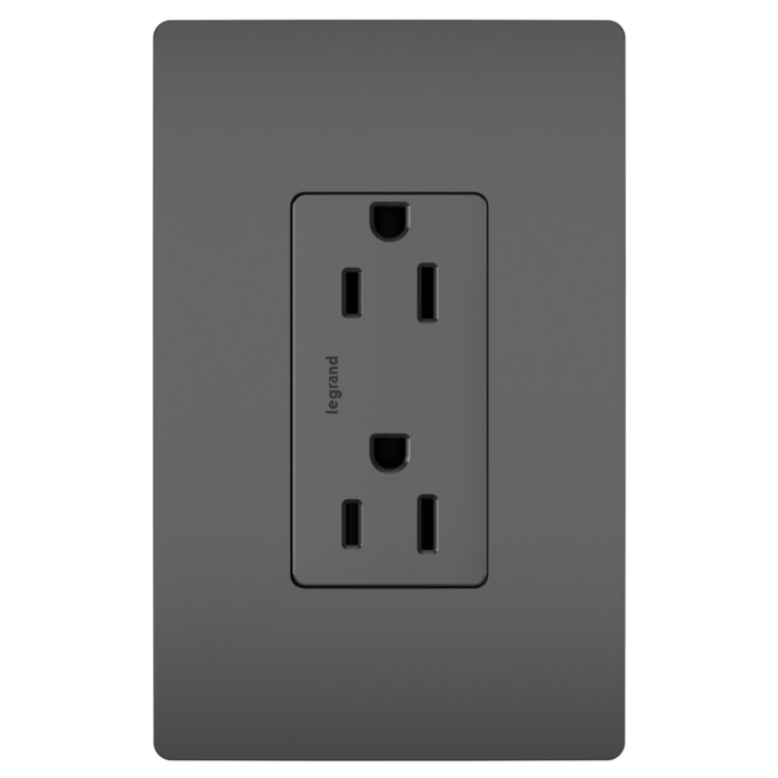 Pass & Seymour radiant® Tamper-Resistant Outlet, Black