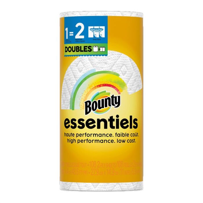 Bounty Essentials Select-A-Size Series 80810311 Paper Towel, 11 in L, 5.9 in W, 2-Ply