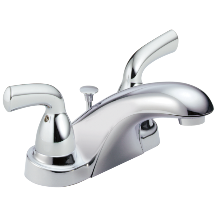 Delta Faucet Delta Foundations®: Two Handle Centerset Bathroom Faucet - Two Handle Lever - Chrome