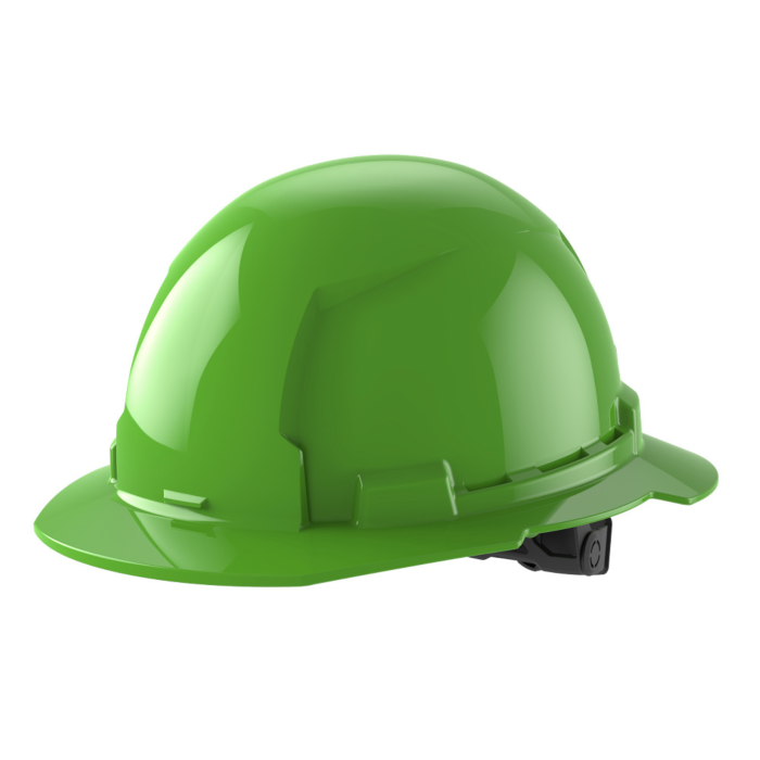 Milwaukee Green Full Brim Hard Hat w/6pt Ratcheting Suspension