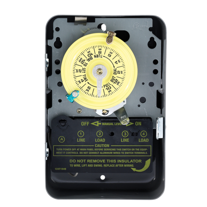 Intermatic 24-Hour Mechanical Time Switch, 120 VAC, 60Hz, DPST, Indoor Metal Enclosure, 1 Hour Interval