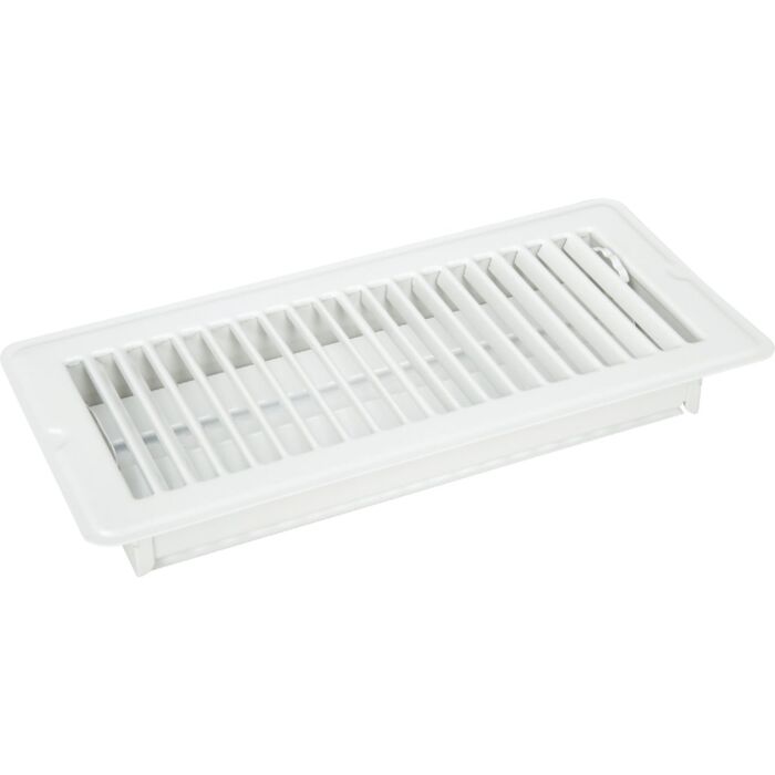 Imperial Home Impressions 4 In. x 10 In. White Steel Floor Register