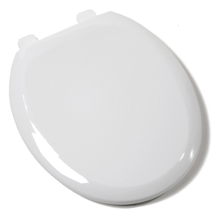 Jones Stephens EZ Close® Premium Plastic Seat, White, Round Closed Front with Cover