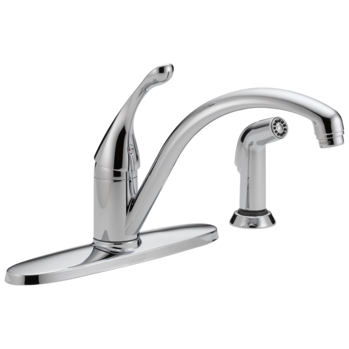 Delta Faucet Delta Collins™: Single Handle Kitchen Faucet With Spray - Single Handle Lever - Chrome