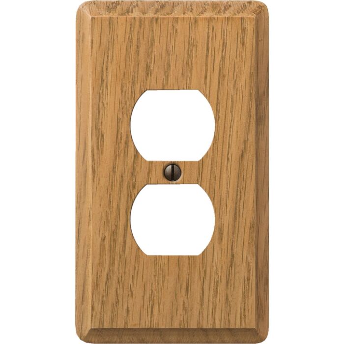 Amerelle 1-Gang Solid Oak Outlet Wall Plate (Light Oak)