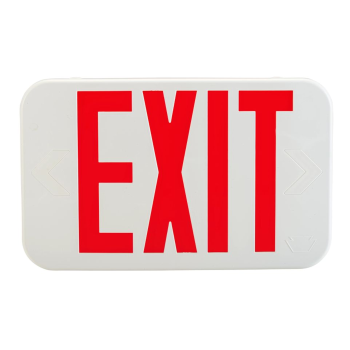 Keystone Exit Sign, Style 1, White, Single or Double Facing