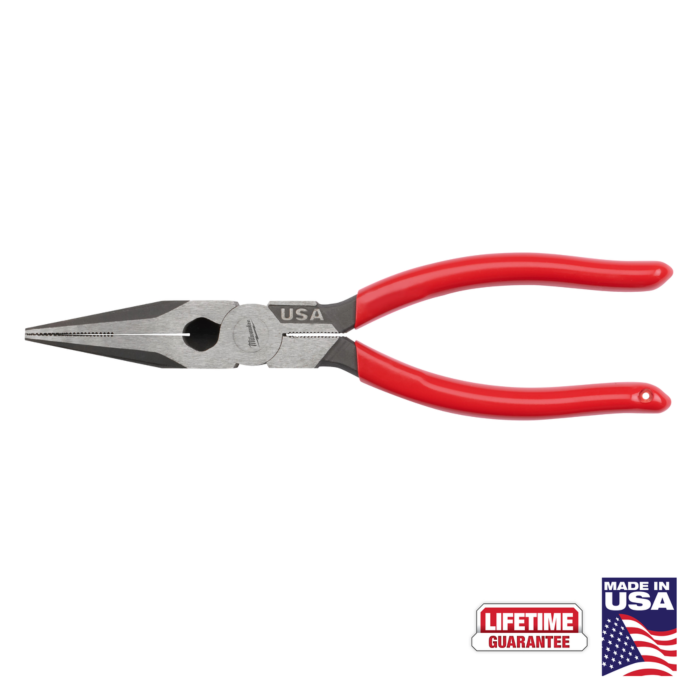 Milwaukee 8" Long Nose Dipped Grip Pliers (USA)
