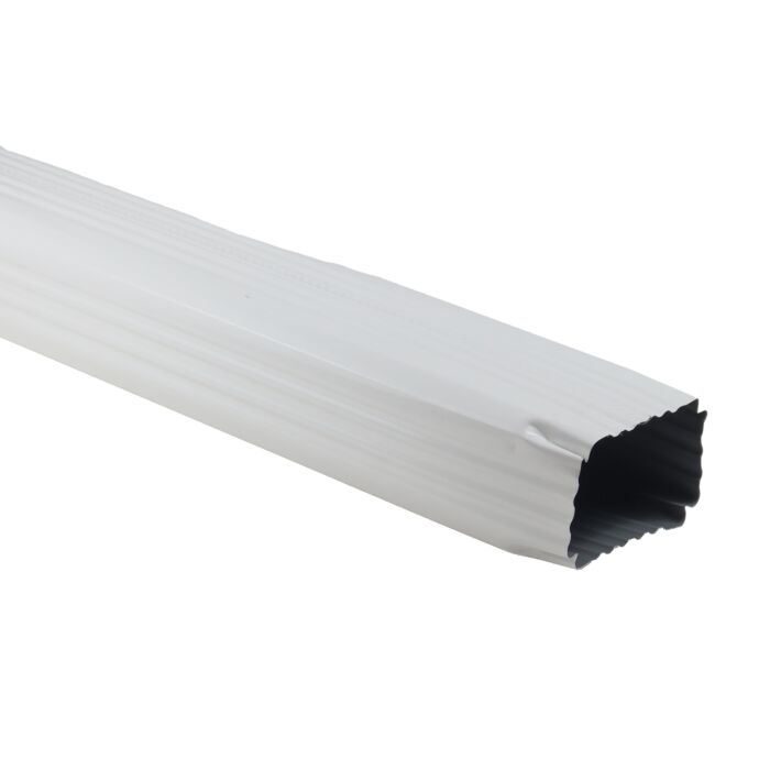3" x 4" x 10' White Aluminum Downspout