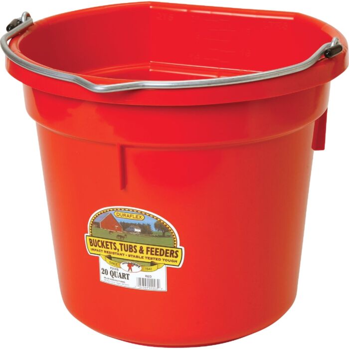 Little Giant Duraflex 20 Qt. Red Flat Back Bucket