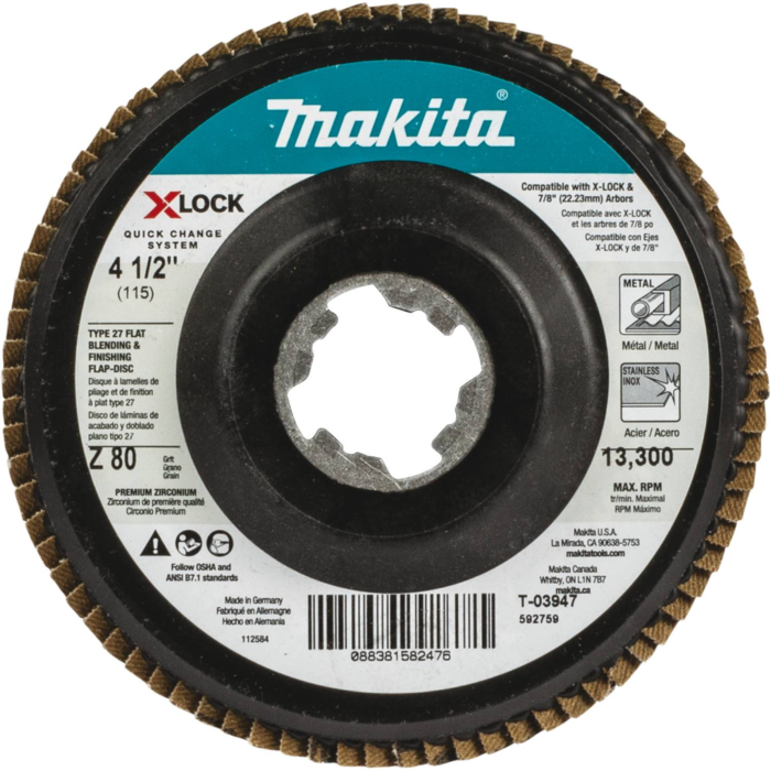 Makita X-Lock 80 Grit Flap Disc for 7/8 in. Arbor Grinders