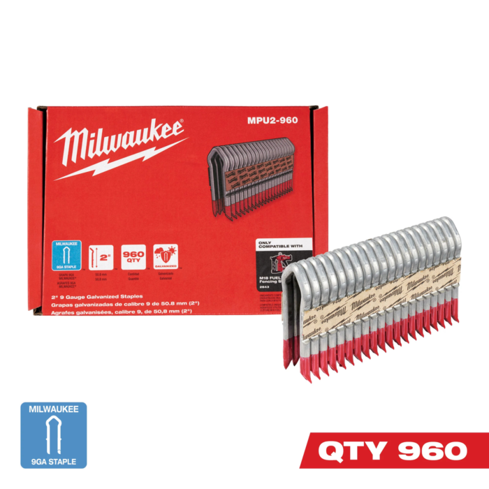 Milwaukee 2" 9 Gauge Galvanized Staples