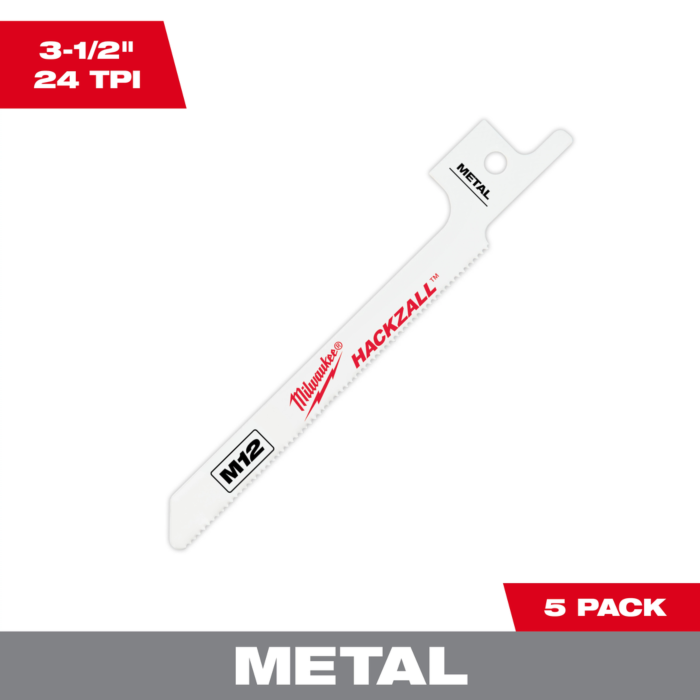 Milwaukee 3-1/2" 24 TPI SAWZALL® Blade for Metal Scroll (5 PK)