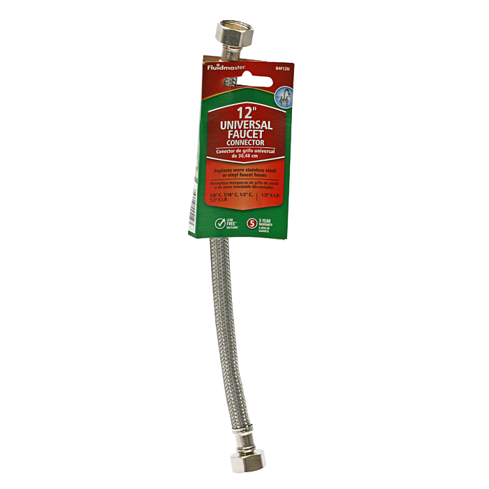 Fluidmaster Universal Braided Stainless Steel Faucet Connector 12 IN