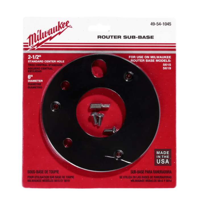 Milwaukee 6" Diameter, 2-1/2" Center Hole Sub-Base