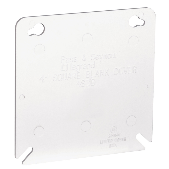 Pass & Seymour 4-Inch Square Flat Blank Cover (White)