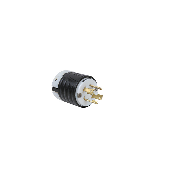 Pass & Seymour 30A NEMA L1530 Plug - Black Back, White Front Body