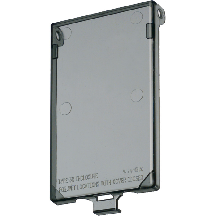 Arlington Industries Single Gang vertical clear replacement cover.