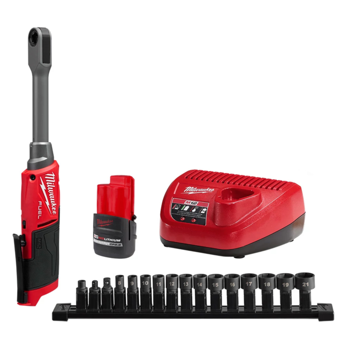 Milwaukee M12 FUEL™ INSIDER™ Extended Reach Box Ratchet Kit