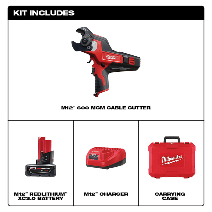 Milwaukee M12 600 MCM Cable Cutter Kit