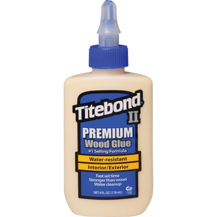 Titebond II 5002 Wood Glue, Yellow, 4 oz Bottle