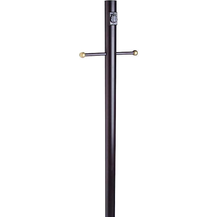 Design House Black Outdoor Lamp Post with Cross Arm and Outlet