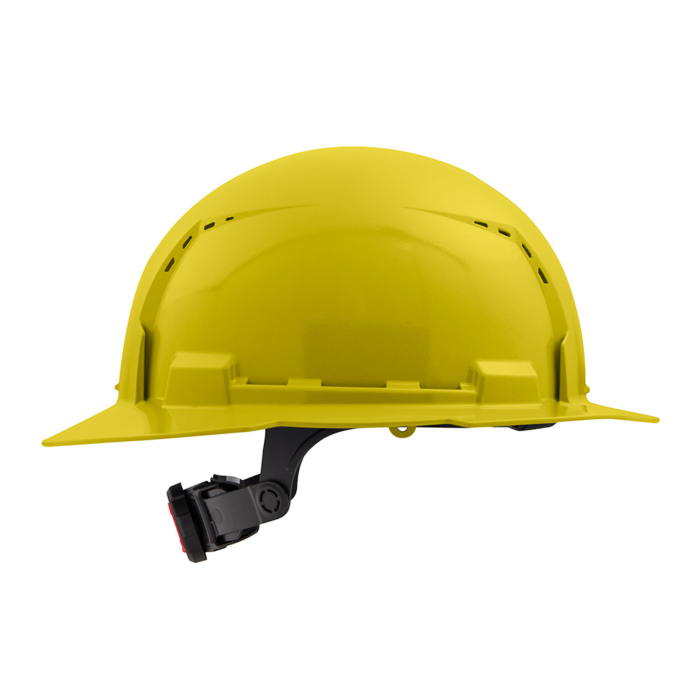 BOLT White Type 1 Class C Full Brim Vented Hard Hat with 4 Point Ratcheting  Suspension