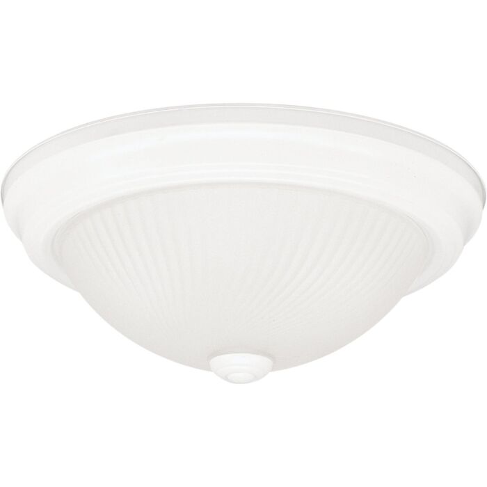 Home Impressions 11 In. White Incandescent Flush Mount Ceiling Light Fixture