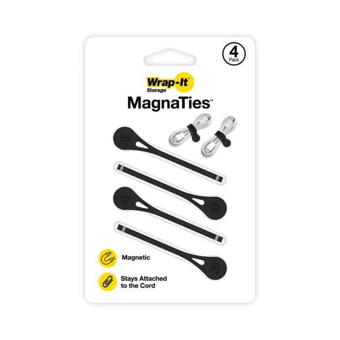 Wrap-It MagnaTies (Black - 4pk)