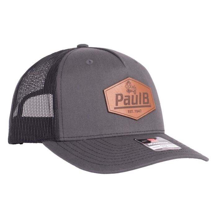PaulB Trucker Hat Bk/Cl Leather