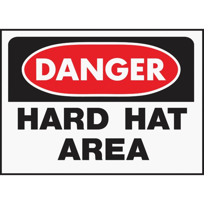 HY-KO Hy-Ko Polyethylene Sign, Danger Hard Hat Area