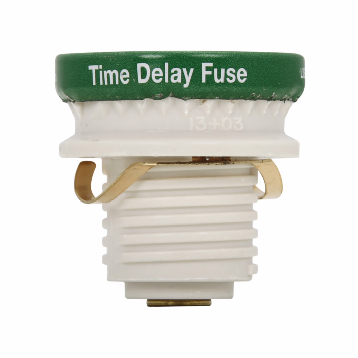 Edison Eaton Bussmann series Type SL plug fuse, plug fuse, time delay, packaging quantity 4, 30 A, 125 Vac, 10 kAIC (RMS Symmetrical) interrupt rating, 10 kA short circuit rating, threaded mount, rejection base