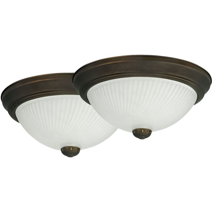 Home Impressions Oil Rubbed Bronze Incandescent Flush Mount Ceiling Light Fixture (2pk)