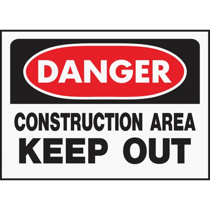 HY-KO Hy-Ko Polyethylene Sign, Danger Contruction Area Keep Out